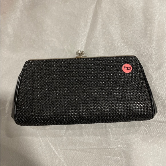 Vintage, pinch closure, black, clutch - Picture 2 of 3